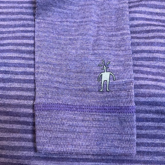 SmartWool knit purple stripes sweater women size S long sleeve wool - Picture 6 of 6